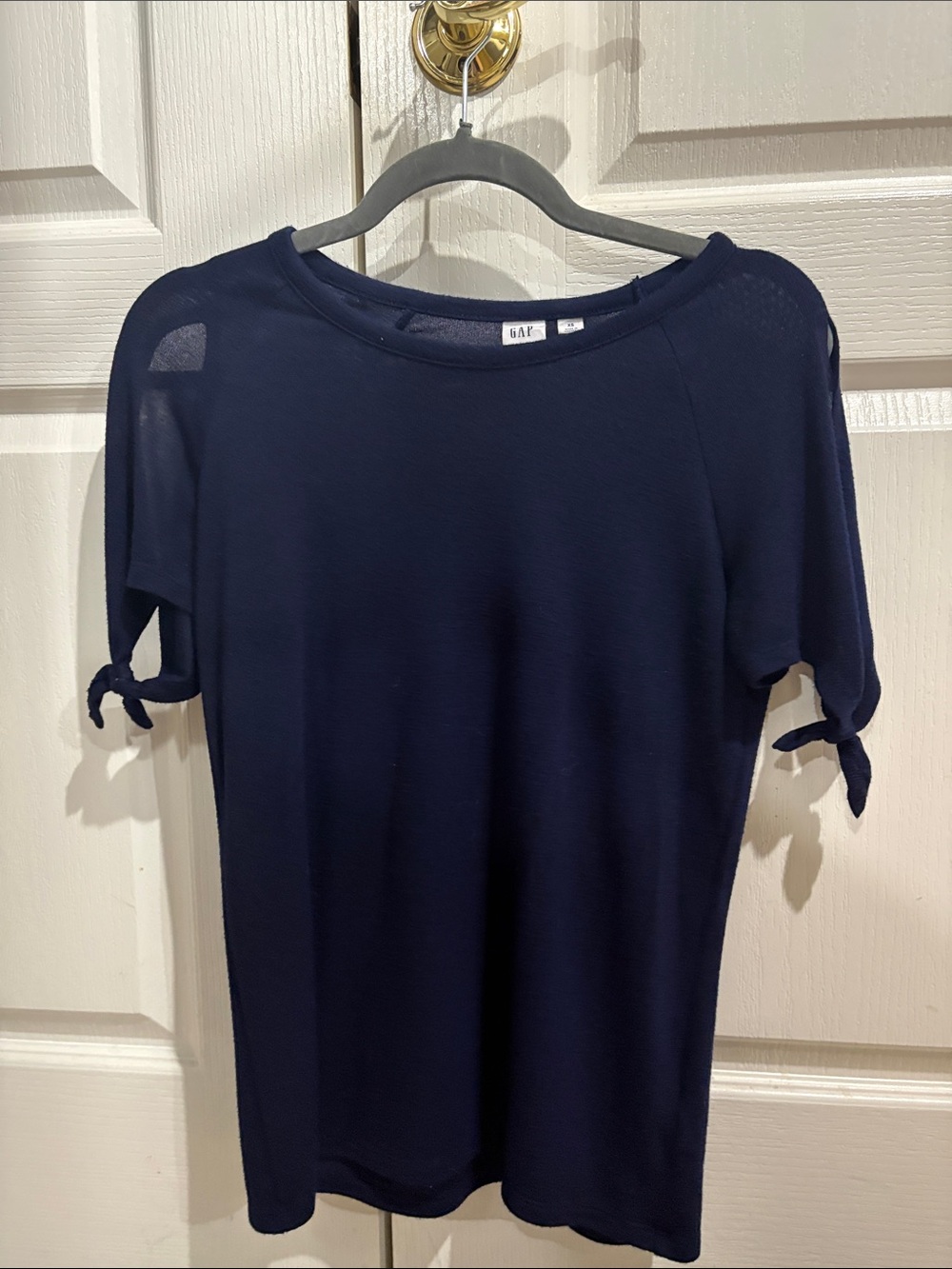 GAP Navy Short Sleeve Tie-Sleeve Tee
